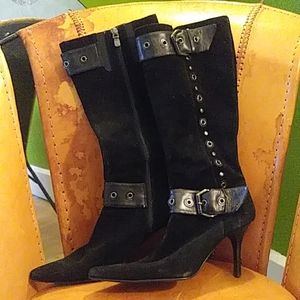 Below knee heeled boots